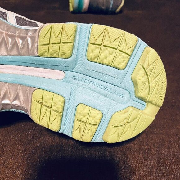 ASICS GEL NIMBUS 18 Grey Turquoise Lime Womens Size 7 US 38 EUR Medium B Width - Picture 7 of 8
